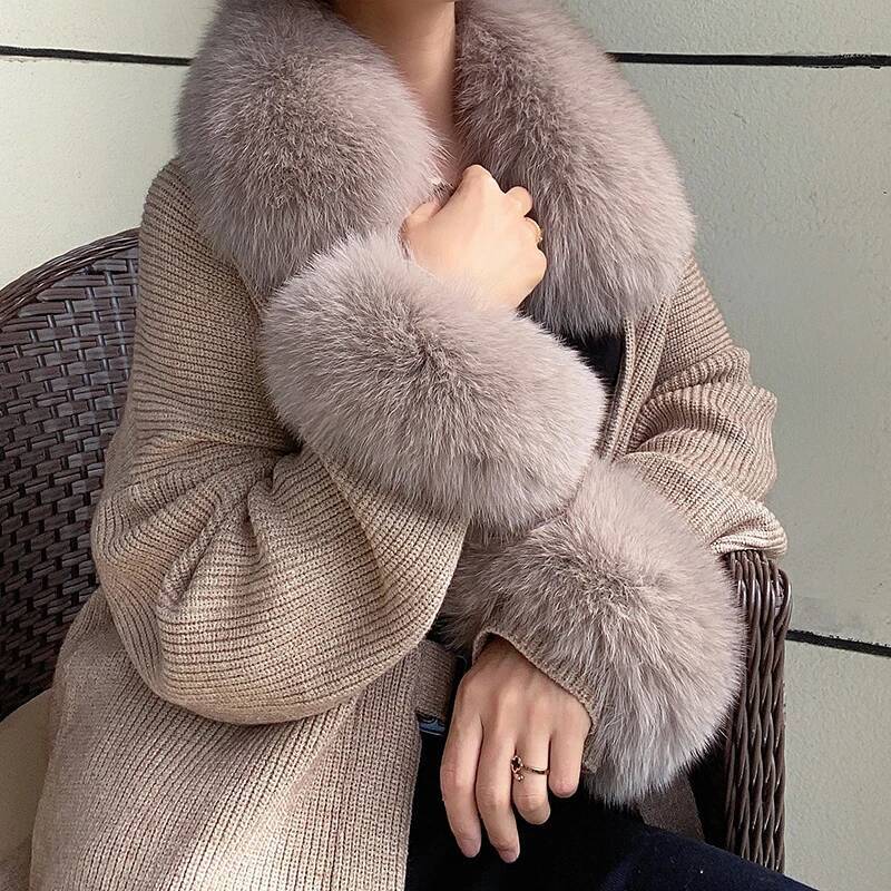 100% Real Fox Fur Collar Winte - Winter Clothing Pk review and price