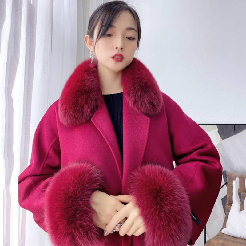 100% Real Fox Fur Collar Winte - Winter Clothing Pk review and price