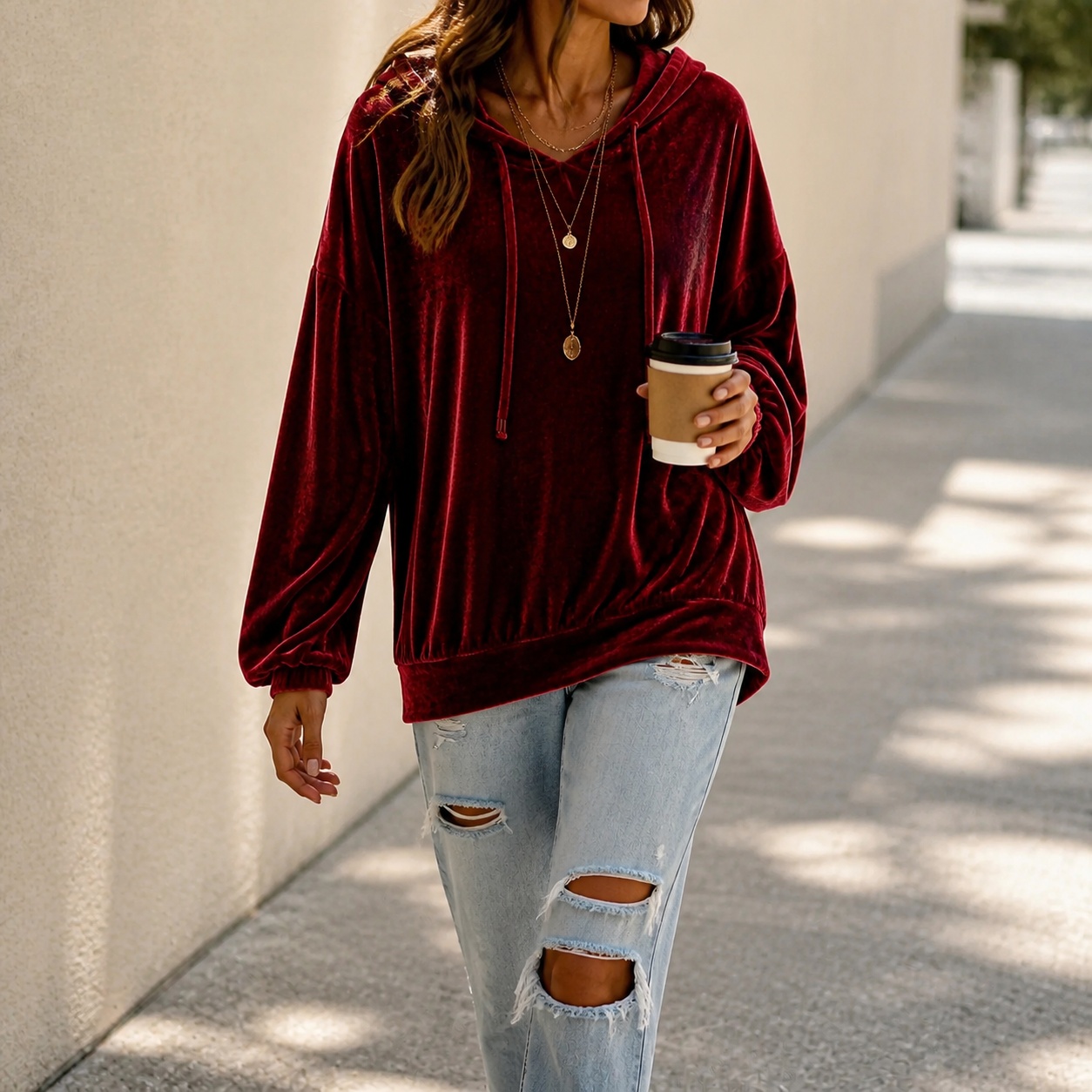 Women's Long Sleeve Fleece Hoo - Winter Clothing Drawing review and price