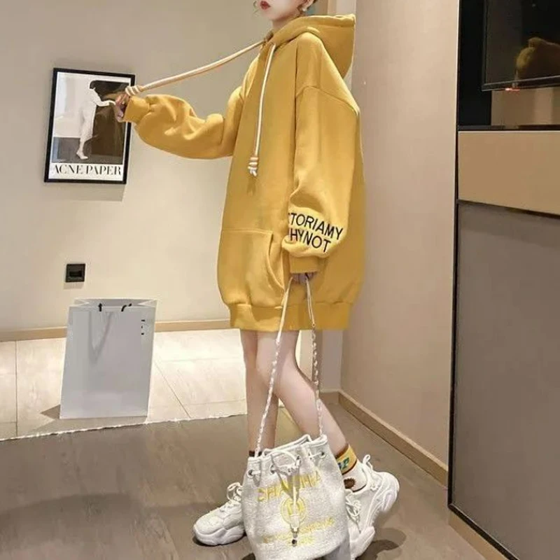 Streetwear Fleece Hooded Dress - Winter Clothing Drawing review and price