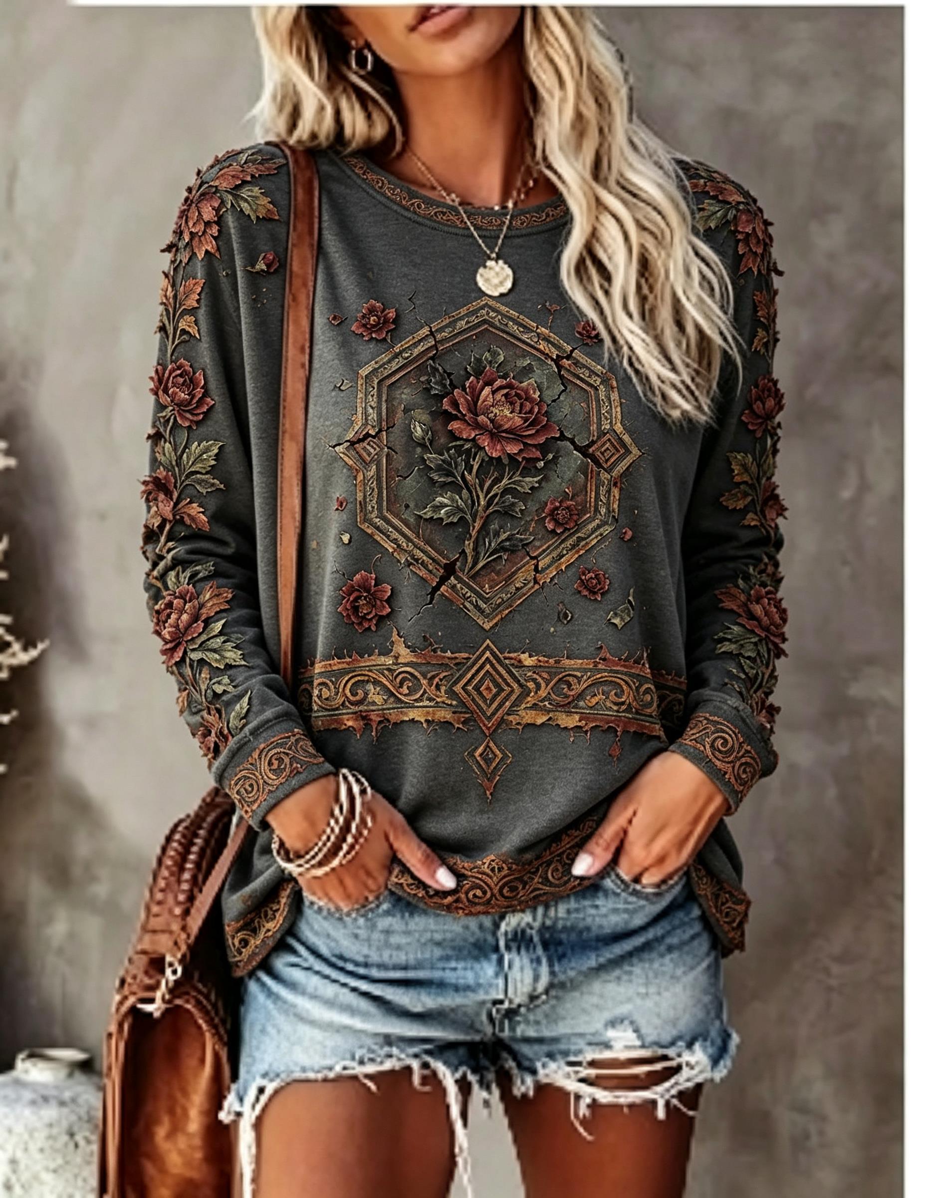 Women Crew Neck Long Sleeve T‑ - Winter Clothing For Women review and price