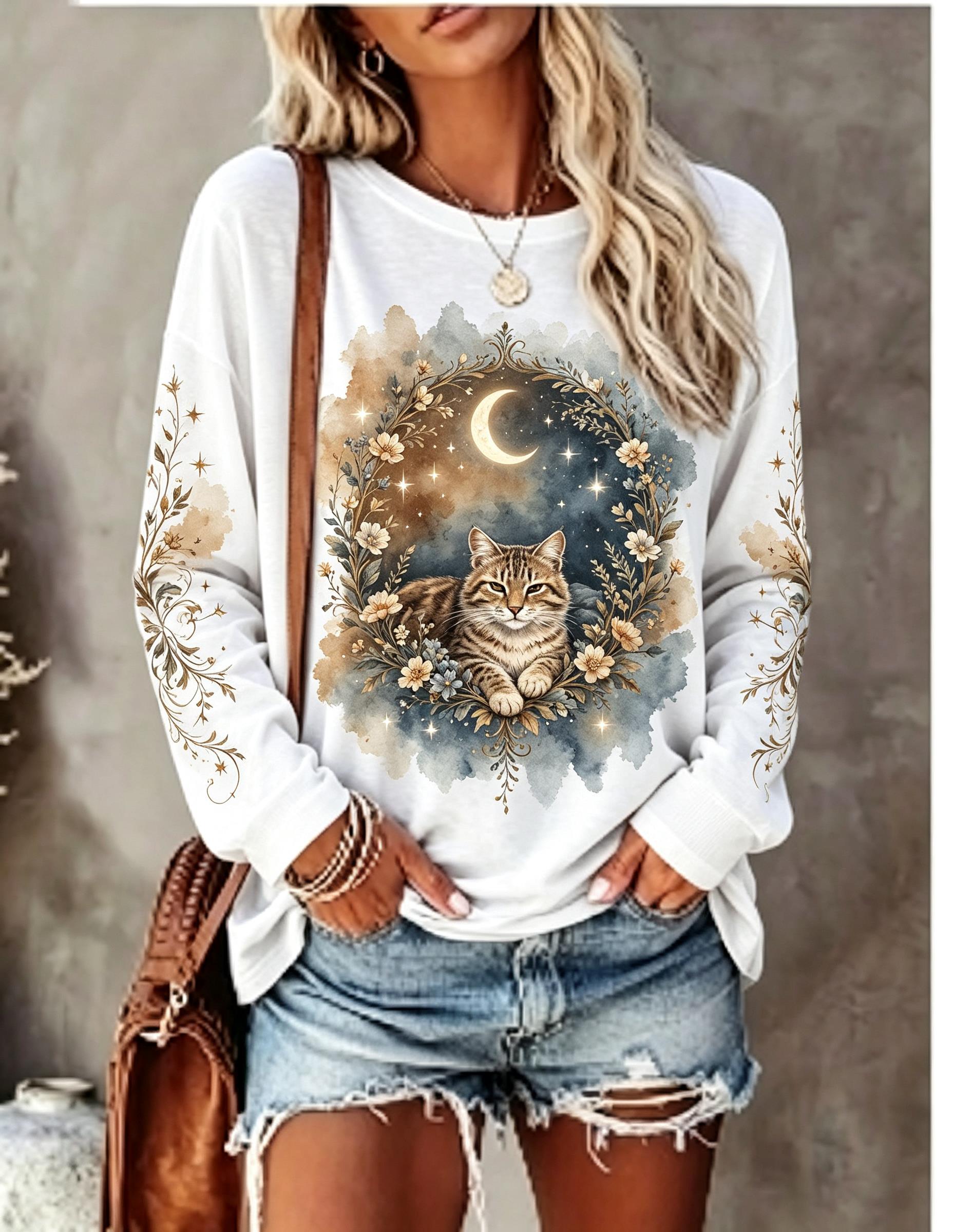 Women Long Sleeve T Shirt Howl - Winter Clothing For Women review and price
